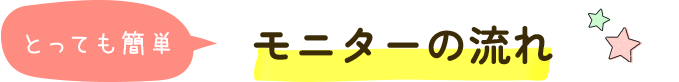 とっても簡単 モニターの流れ
